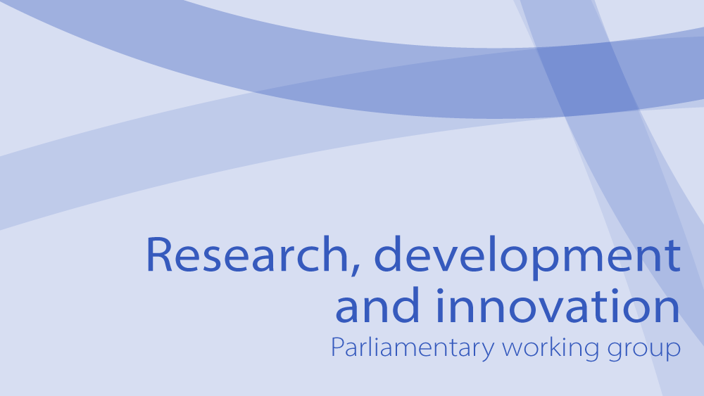 Graafinen kuva, jossa lukee tutkimus- kehittämis- ja innovaatiotoiminnan työryhmä