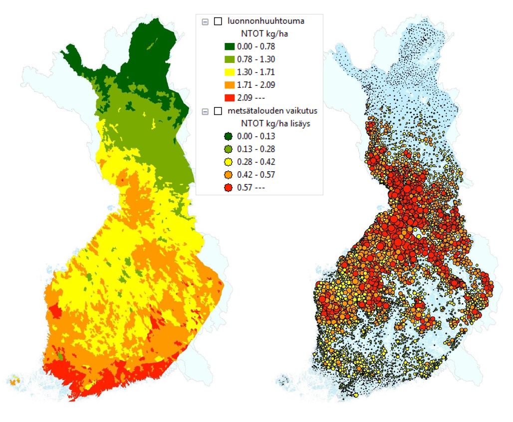 Typen luonnonhuuhtouma ja metsätaloudesta aiheutuva kuormitus