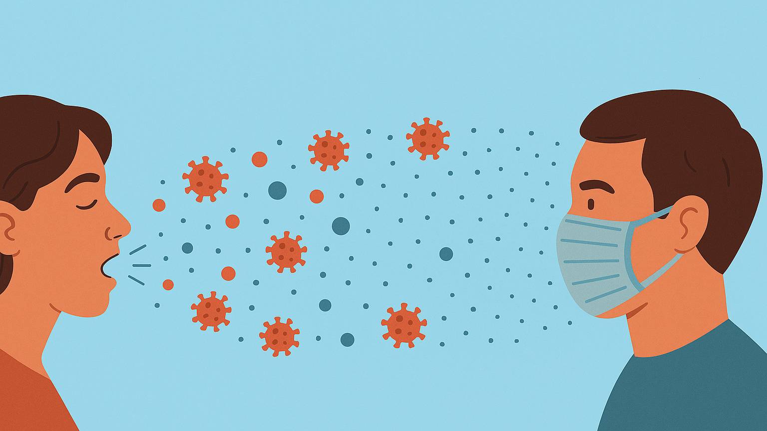 Kuvituskuva virusten leviämisestä